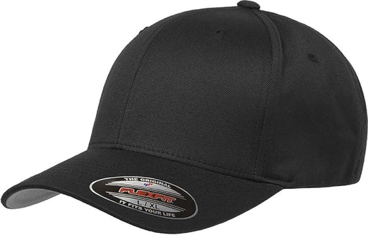 Flexfit 6277 Wooly Combed Twill Cap Black New L/XL