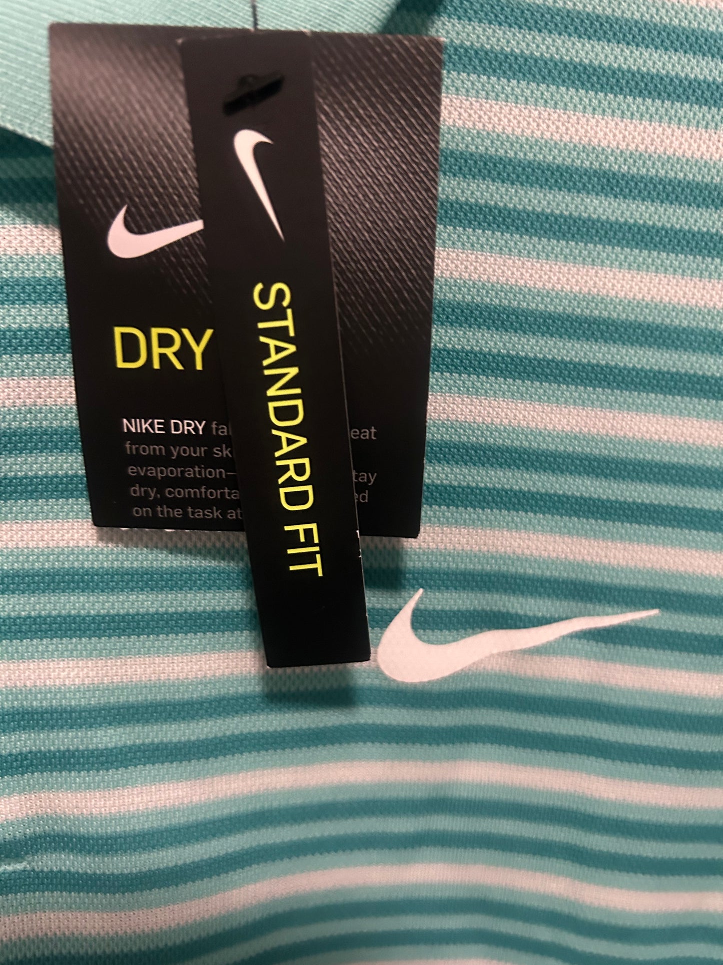 Nike Mens Standard Fit Golf Shirt 2XL GreenStripe