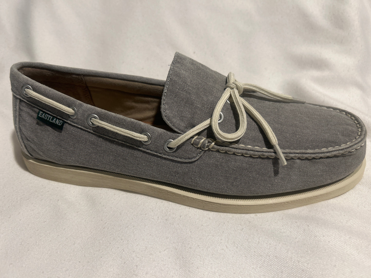 Eastland men Yarmouth grey canvas moc 12 new