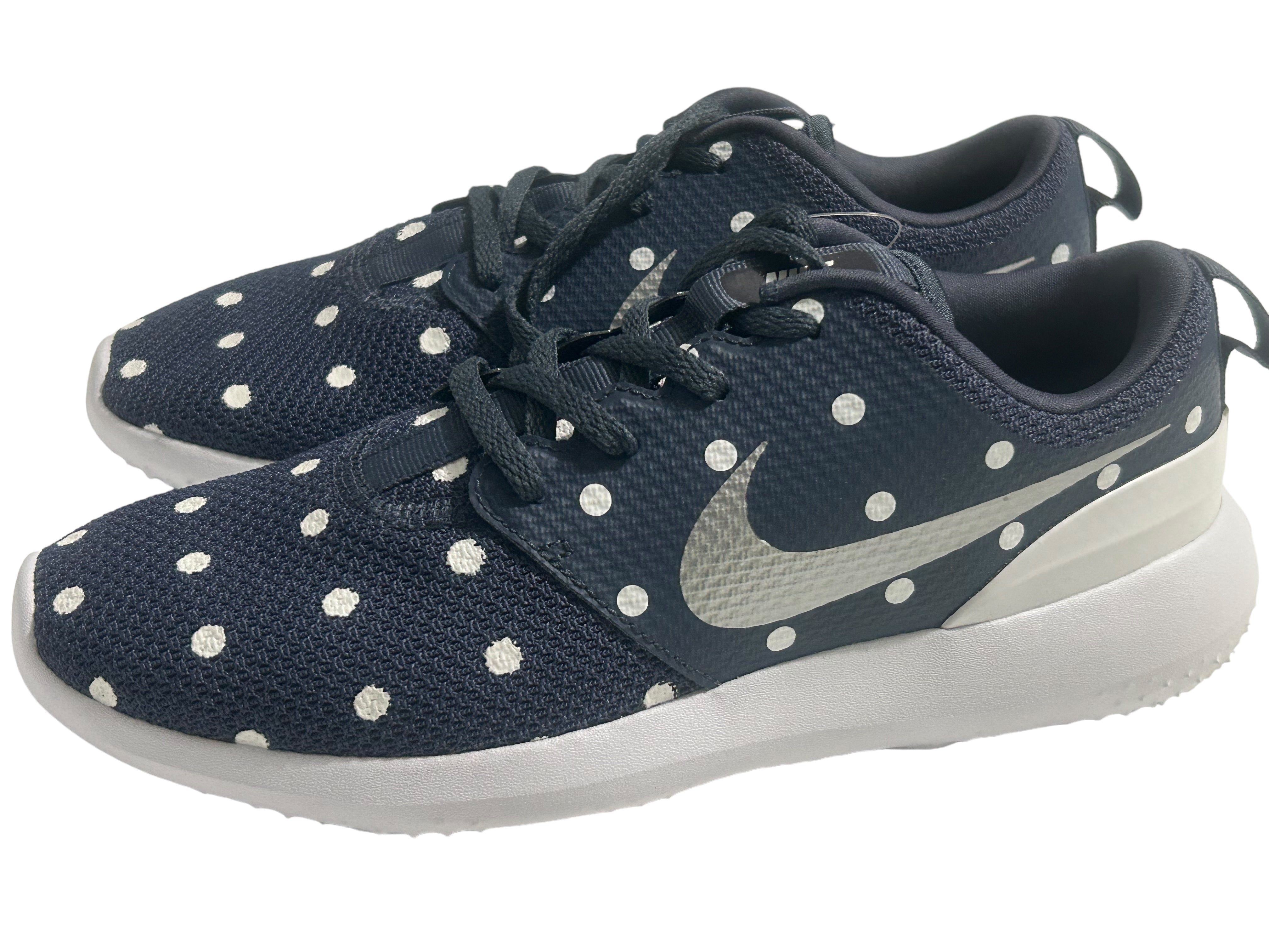 Nike Womens Golf Shoe Roshe Polka Dot Blue AA1851 401 Navy Blue White E J Sales Inc