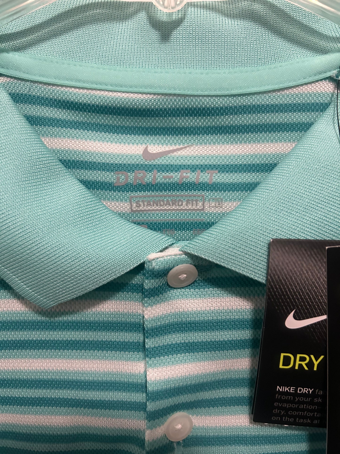 Nike Mens Standard Fit Golf Shirt 2XL GreenStripe