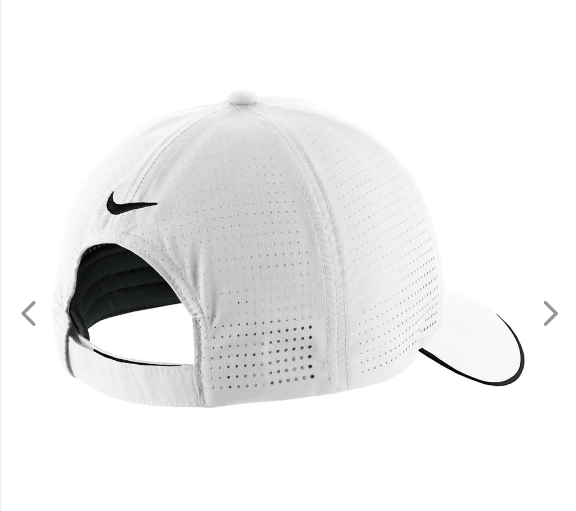 Nike White Dri-FIT Perforated Performance Cap White/Black New