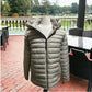 Michael Kors mens Quilted Puffer Jacket with Hoodie Large Grey new $268