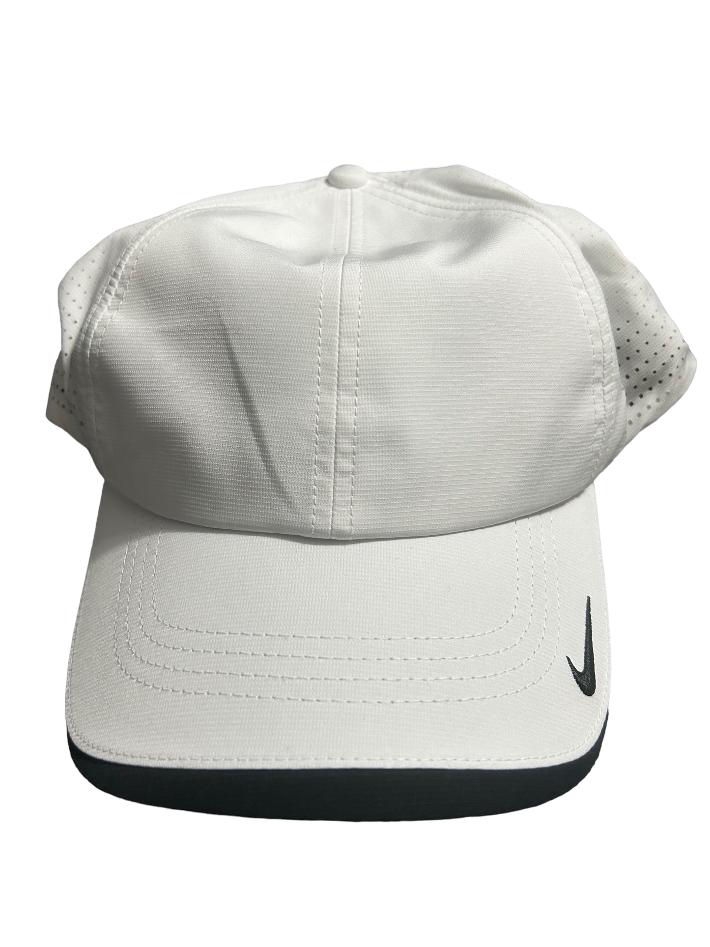 Nike White Dri-FIT Perforated Performance Cap White/Black New