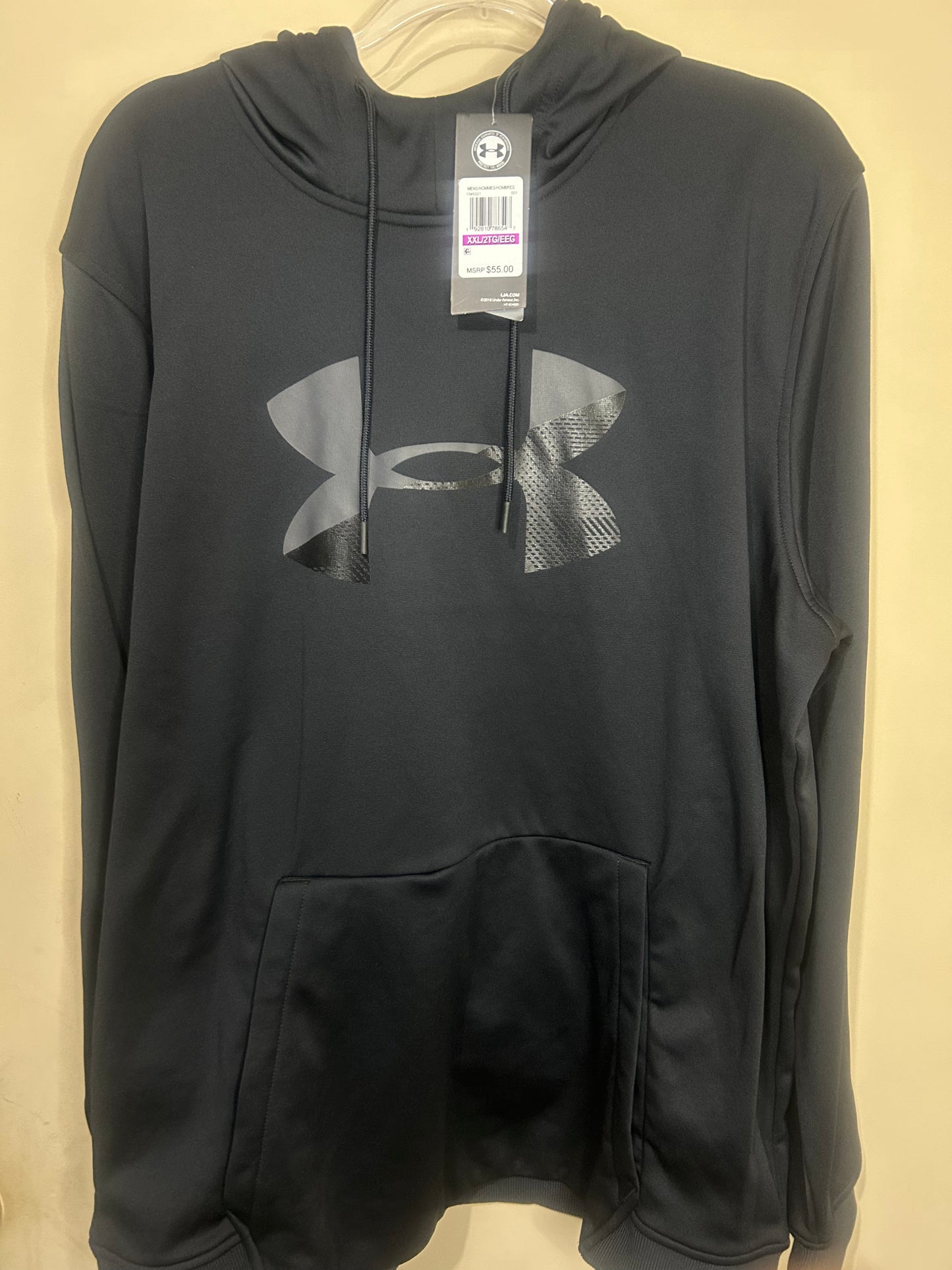 Under Armour Men's Armour Fleece Big Logo Graphic Hoodie XXL Black new $55