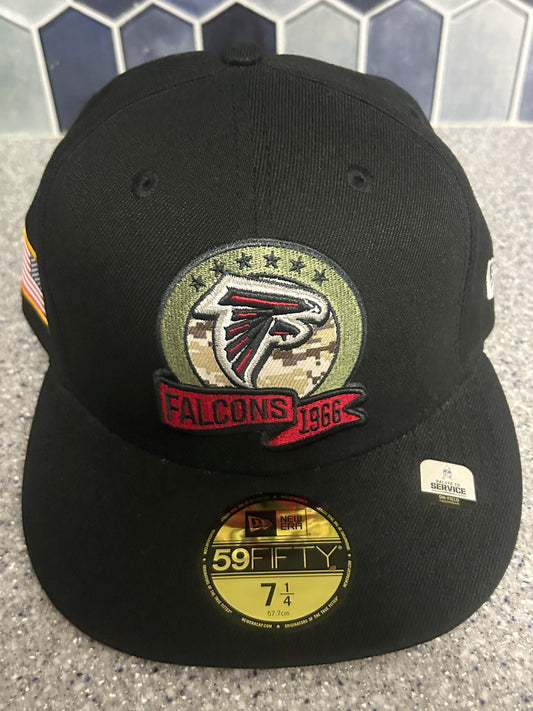 Atlanta Falcon NFL Salute to Service Cap Black 7 1/4 New