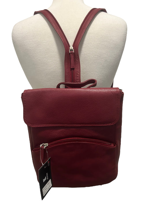 E ELTON Women's Genuine Leather Medium Backpack Bag Red New $138